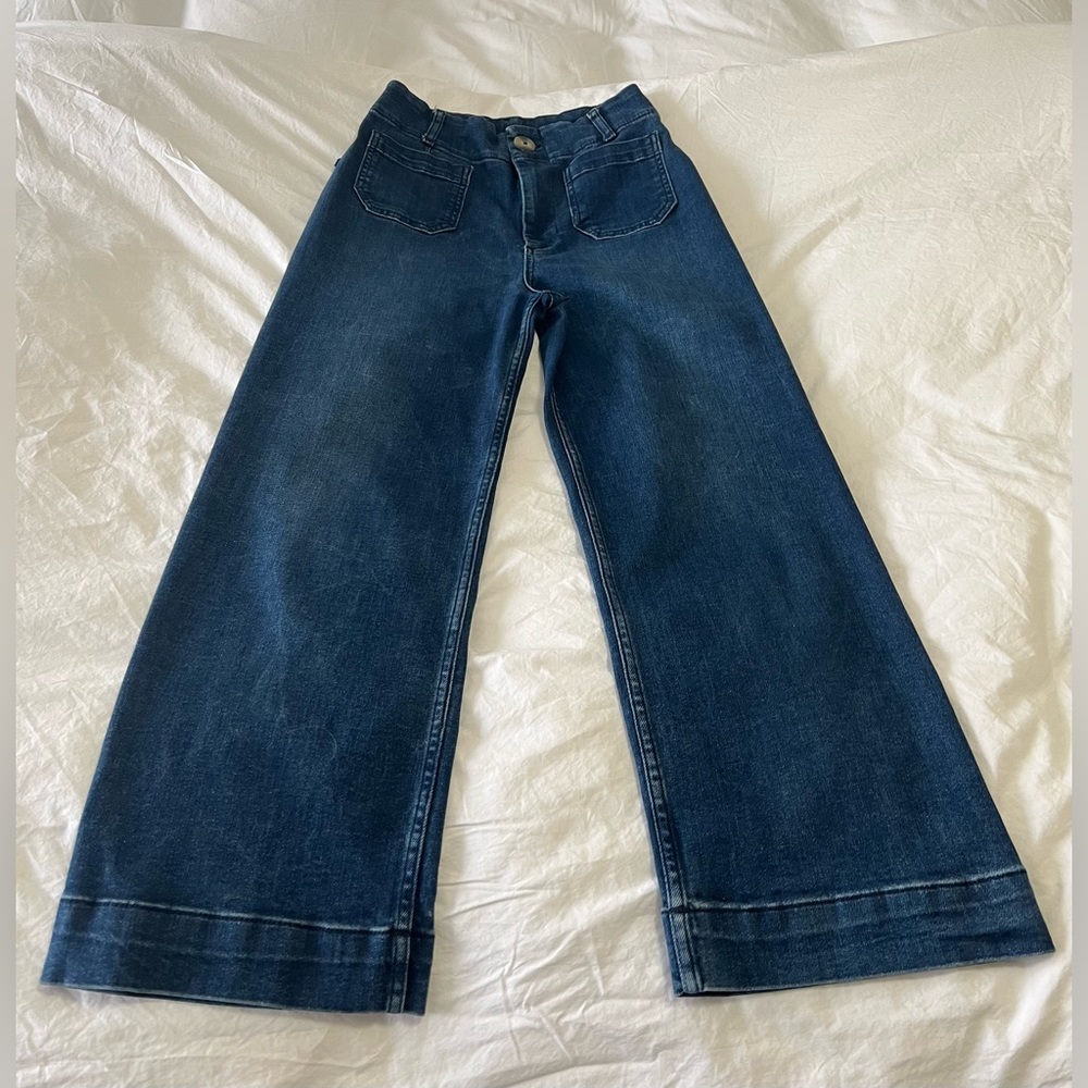 Pilcro The Skipper Jeans Women’s SZ 27 Medium Wash High Rise Wide-Leg Crop